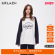 学院风字母减龄舒适百搭休闲宽松长袖 URLAZH有兰新款 复古美式 T恤