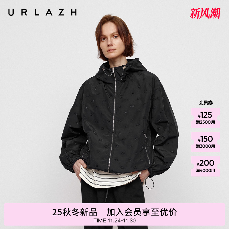 urlazh/有兰黑色连帽外套