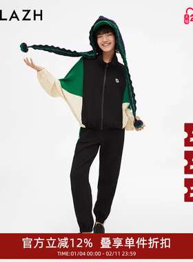URLAZH有兰新款黑色宽松运动休闲舒适卫裤女JM3PA30