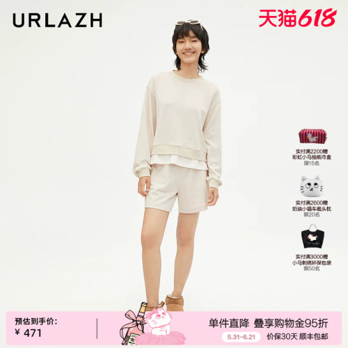 urlazh/有兰休闲烫钻短裤