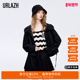 URLAZH有兰春秋新款 黑色简约大气休闲宽松连帽短款 外套风衣女