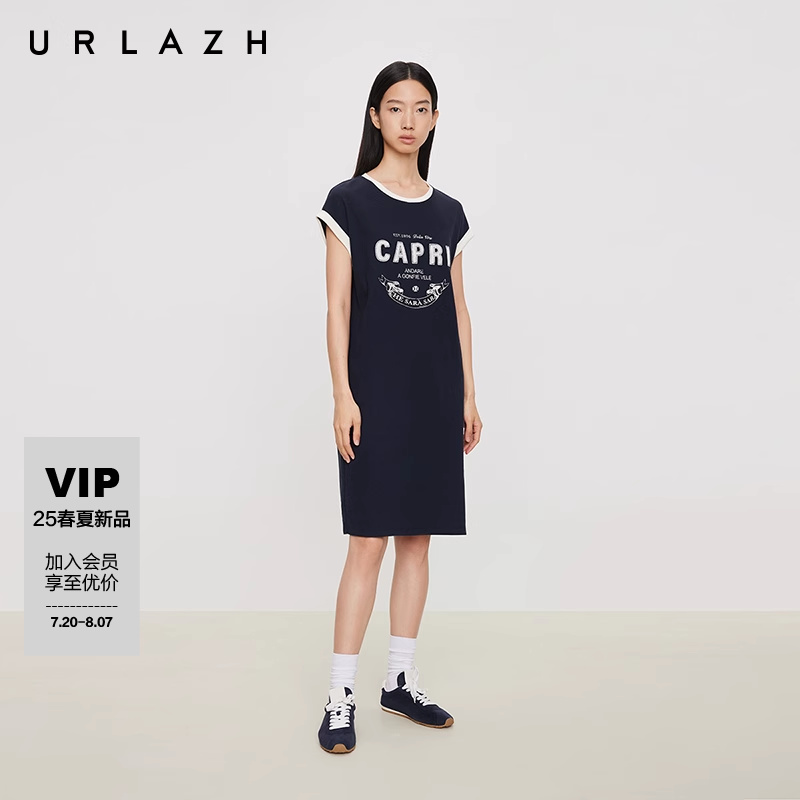 urlazh/有兰美式复古字母连衣裙