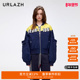 URLAZH有兰新款 复古休闲宽松时尚 设计感撞色BF风刺绣棒球外套女