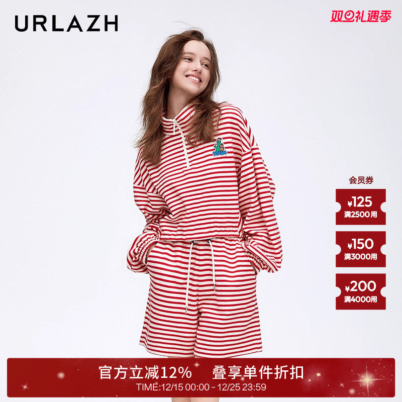 urlazh/有兰红白条纹卫衣
