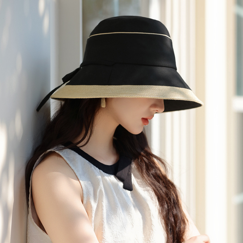 2025日系新款帽子女高级感太阳帽纯色百搭渔夫帽夏天遮阳帽潮
