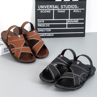 越南橡胶凉鞋 沙滩两用厚底外穿防滑露趾透气中年 男夏季 休闲凉拖鞋