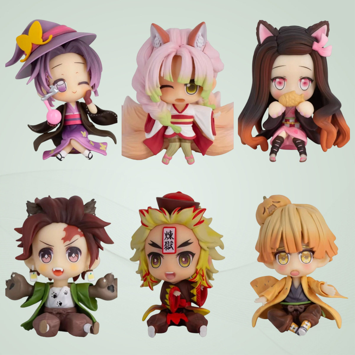 鬼灭之刃万圣节6款手办摆件 吸血鬼炭治郎妳豆子我妻动漫手办模型