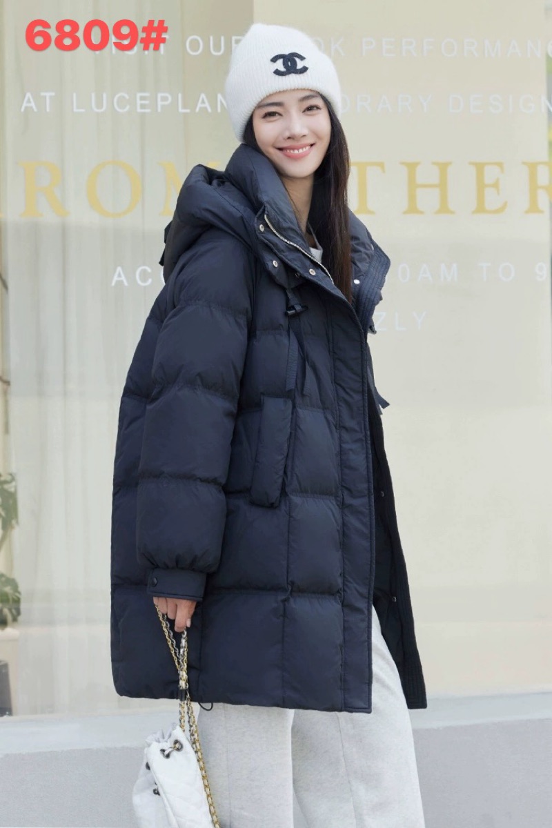 6809-12025新款冬装大码女装宽松时尚休闲国标中长款羽绒服外套