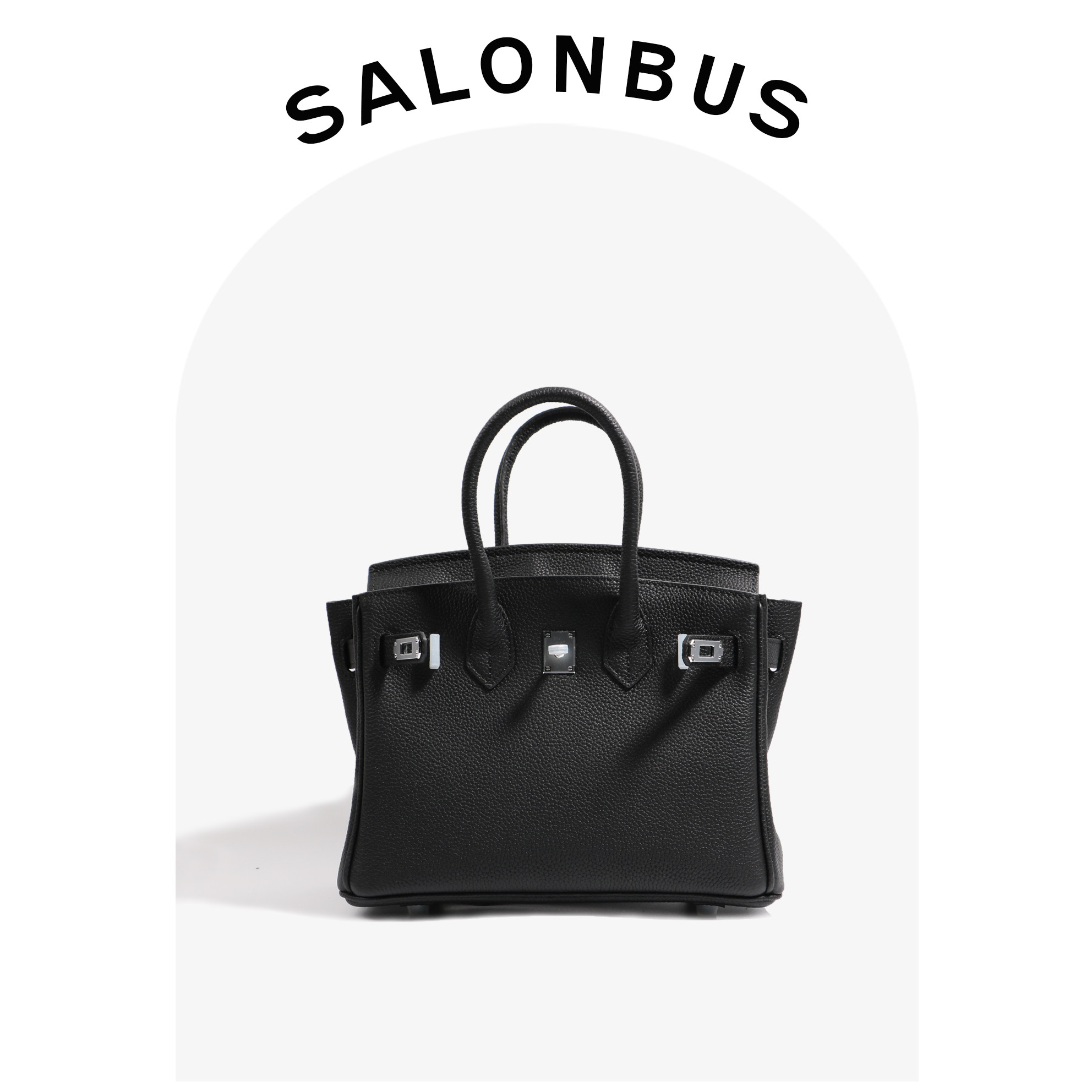 SALONBUS高定TOGO头层牛皮铂金包高级感手工真皮手提包荔枝纹女包