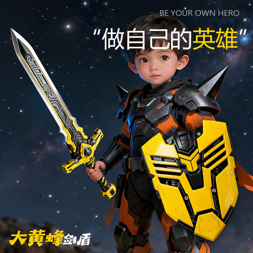 儿童玩具大黄蜂剑盾武器炫酷机甲风模型摆件男孩生日礼物宝剑盾牌