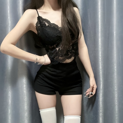 显瘦百搭蕾丝内搭黑色热裤