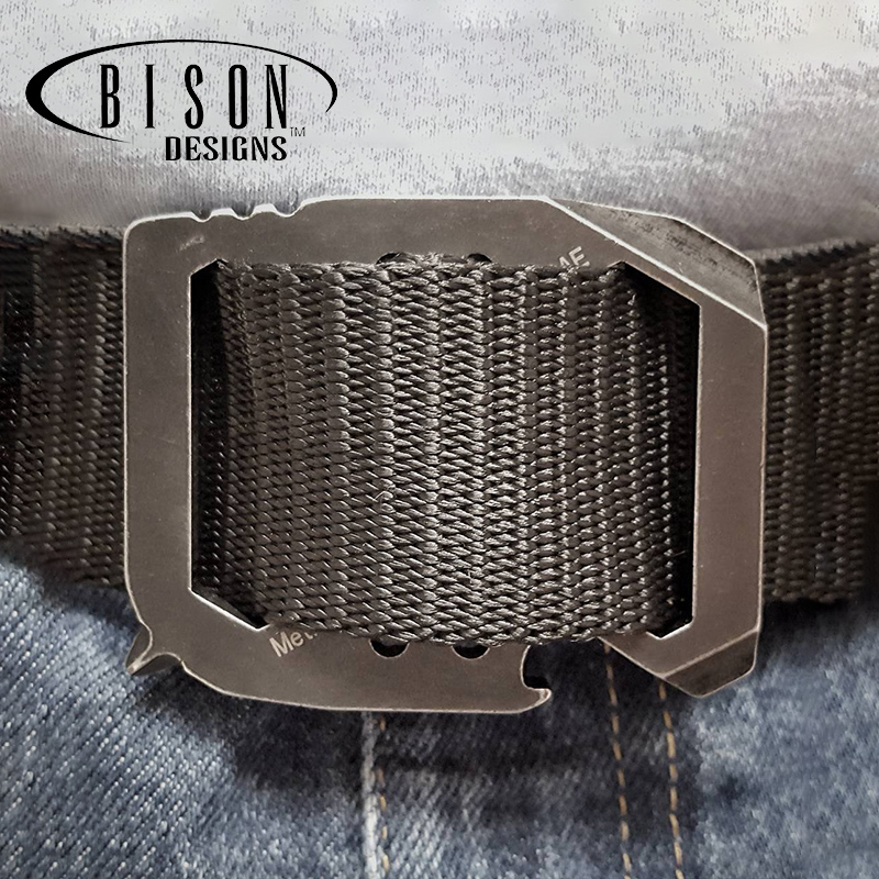 美国BISON野牛户外腰带户外尼龙腰带眼镜蛇金属扣耐磨战术腰带