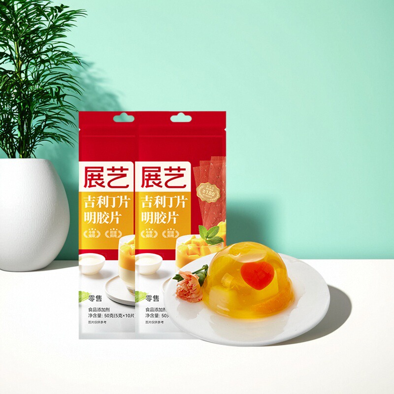 展艺吉利丁片家用自制儿童布丁果冻慕斯蛋糕奶酪棒专用烘焙原材料