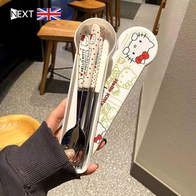 英国可爱KT猫卡通餐具三件套