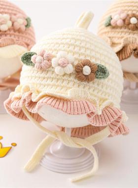 英国Next Rtrx 婴儿帽子秋冬宝宝公主帽洋气可爱针织护耳帽毛线帽