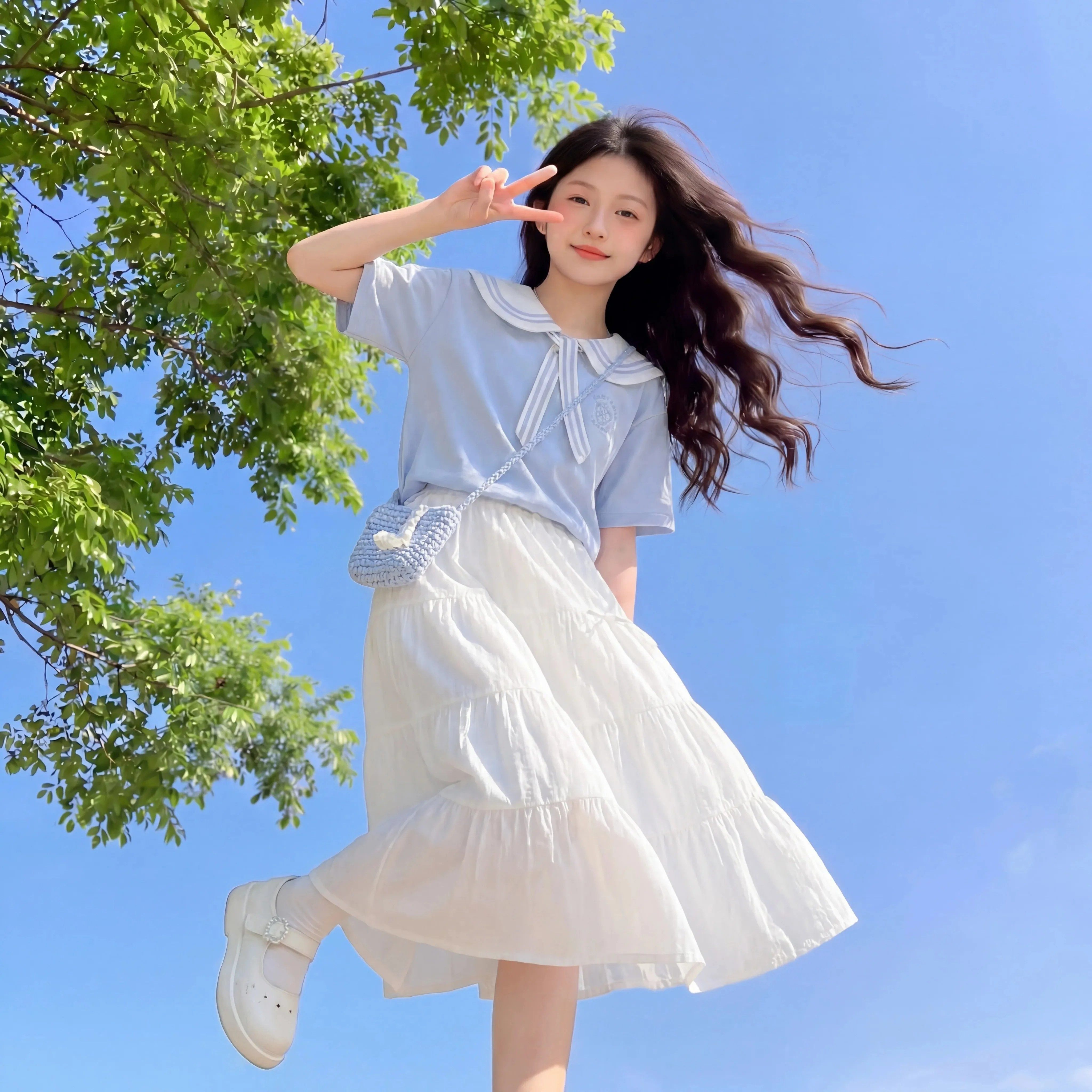 MIWEIKE女童韩系半身裙两件套