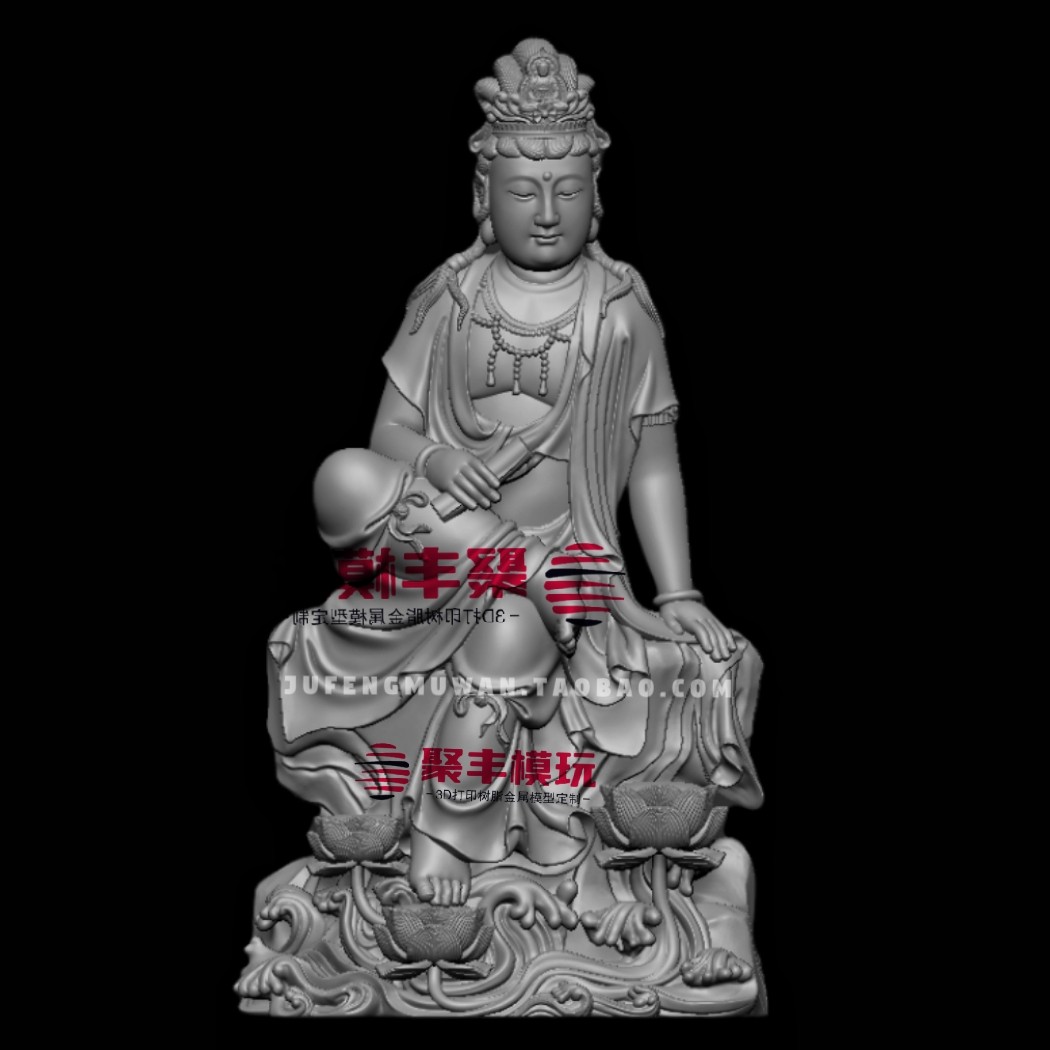 自在观音STL文件3D模型佛菩萨造像三维图纸STL数据机雕刻圆雕CNC