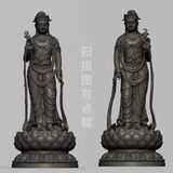 日光月光菩萨STL文件3D模型(3D扫描)菩萨三维立体圆雕图纸