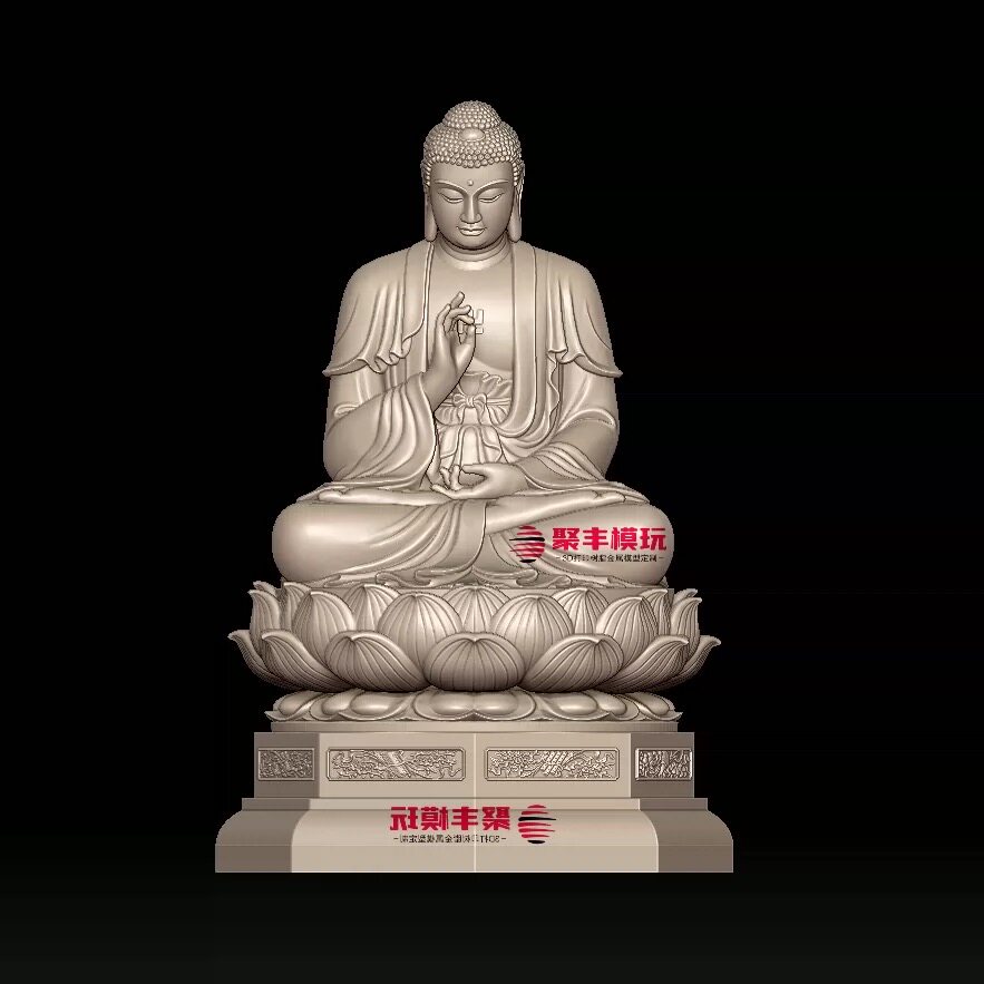 如来STL文件3D图纸模型佛祖三维立体STL数据机雕刻圆雕