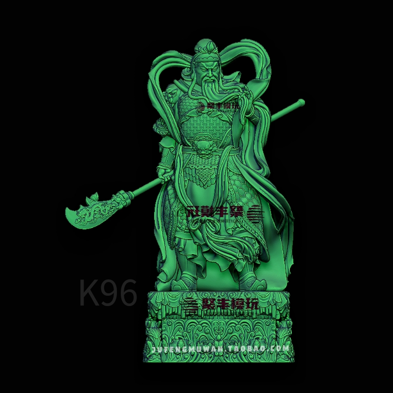 关羽STL文件3D模型关公圆雕三维立体图纸STL数据机雕刻聚丰模玩