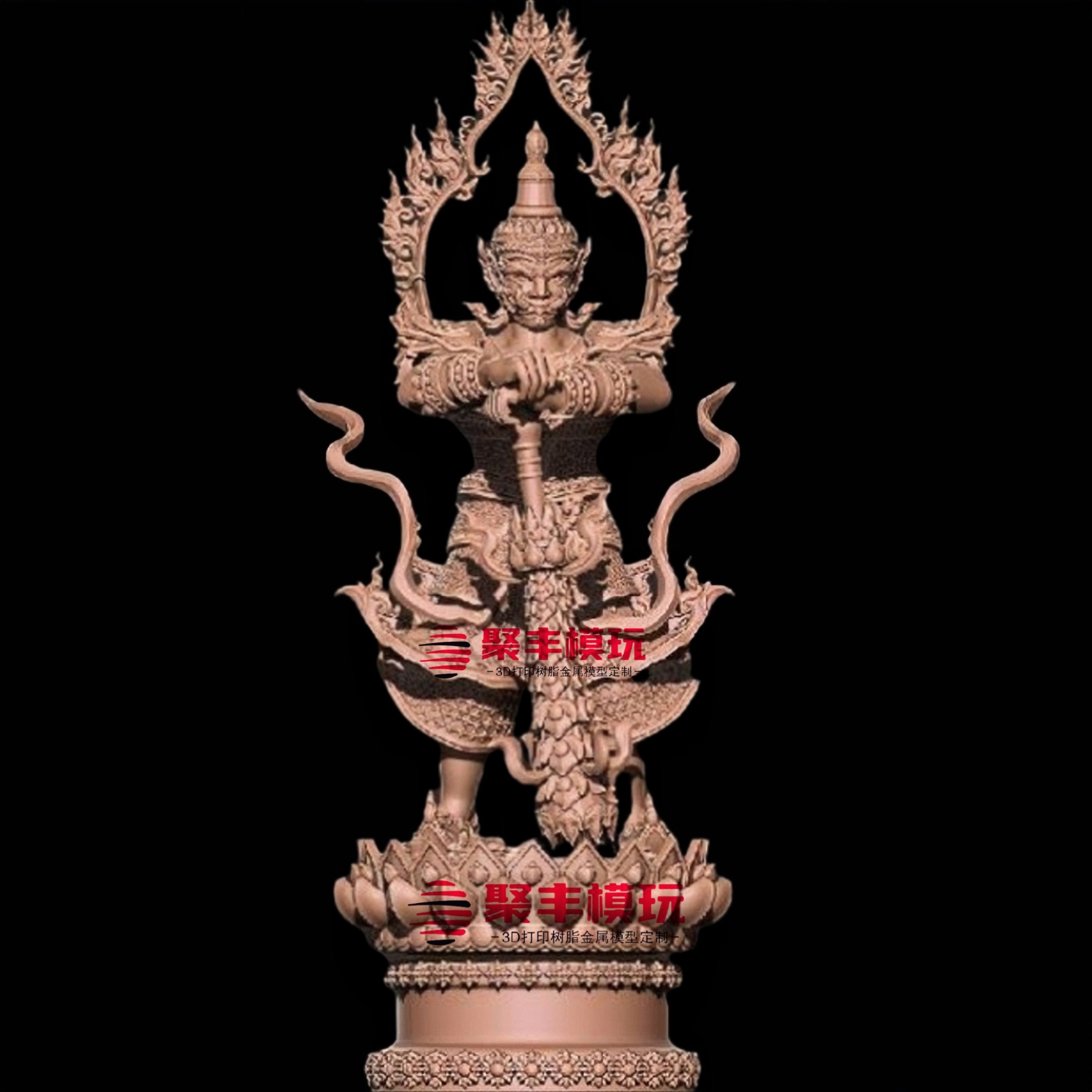 泰国夜叉神STL文件3D模型拉胡鬼王三维STL图纸数据3D打印圆雕CNC