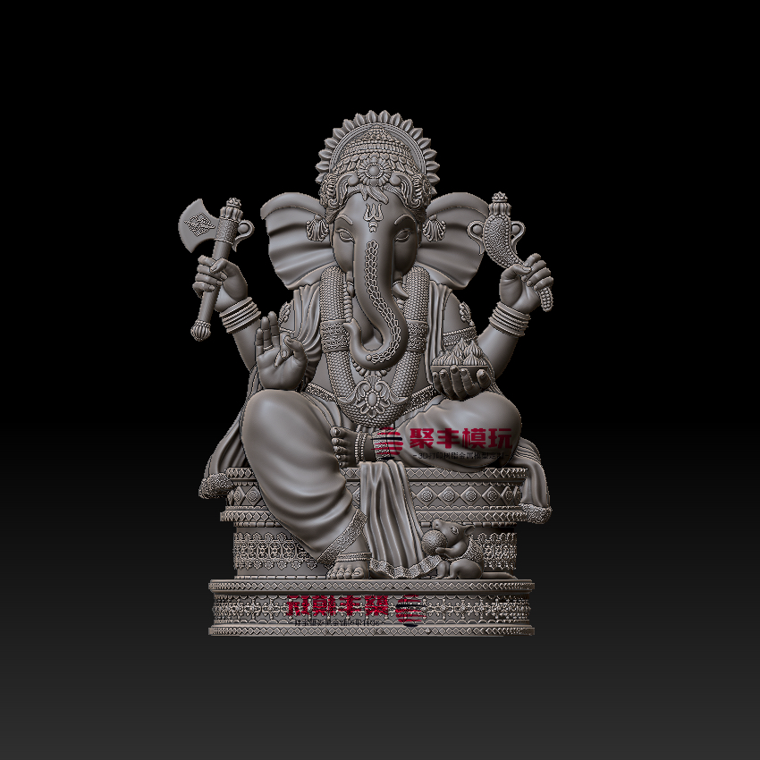 印度神STL文件3D模型象鼻神三维图纸STL数据机雕打印3D STL FILE