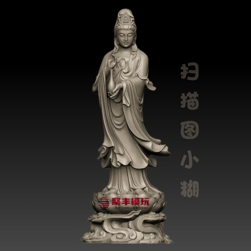 观音菩萨STL文件3D模型扫描图三维图纸STL数据机雕刻打印