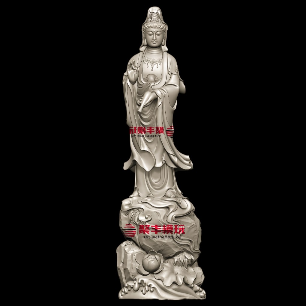 观音菩萨STL文件3D图纸模型观音三维图纸STL数据机雕刻圆雕