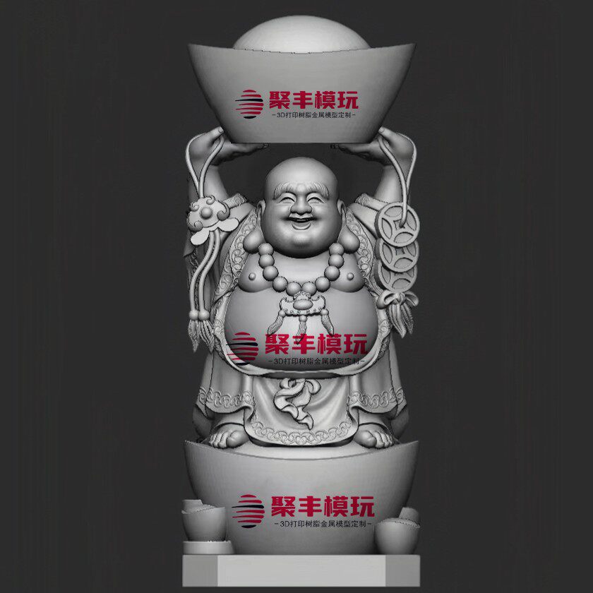 元宝弥勒佛3D模型STL文件摆件精雕图纸STL文件3D圆雕STL文件