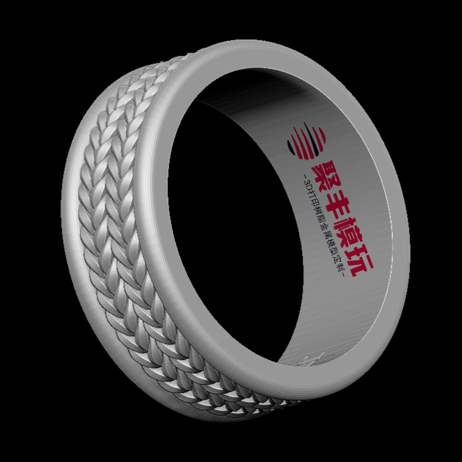 双编织花纹戒指STL文件3D打印模型首饰三维立体图纸STL数据