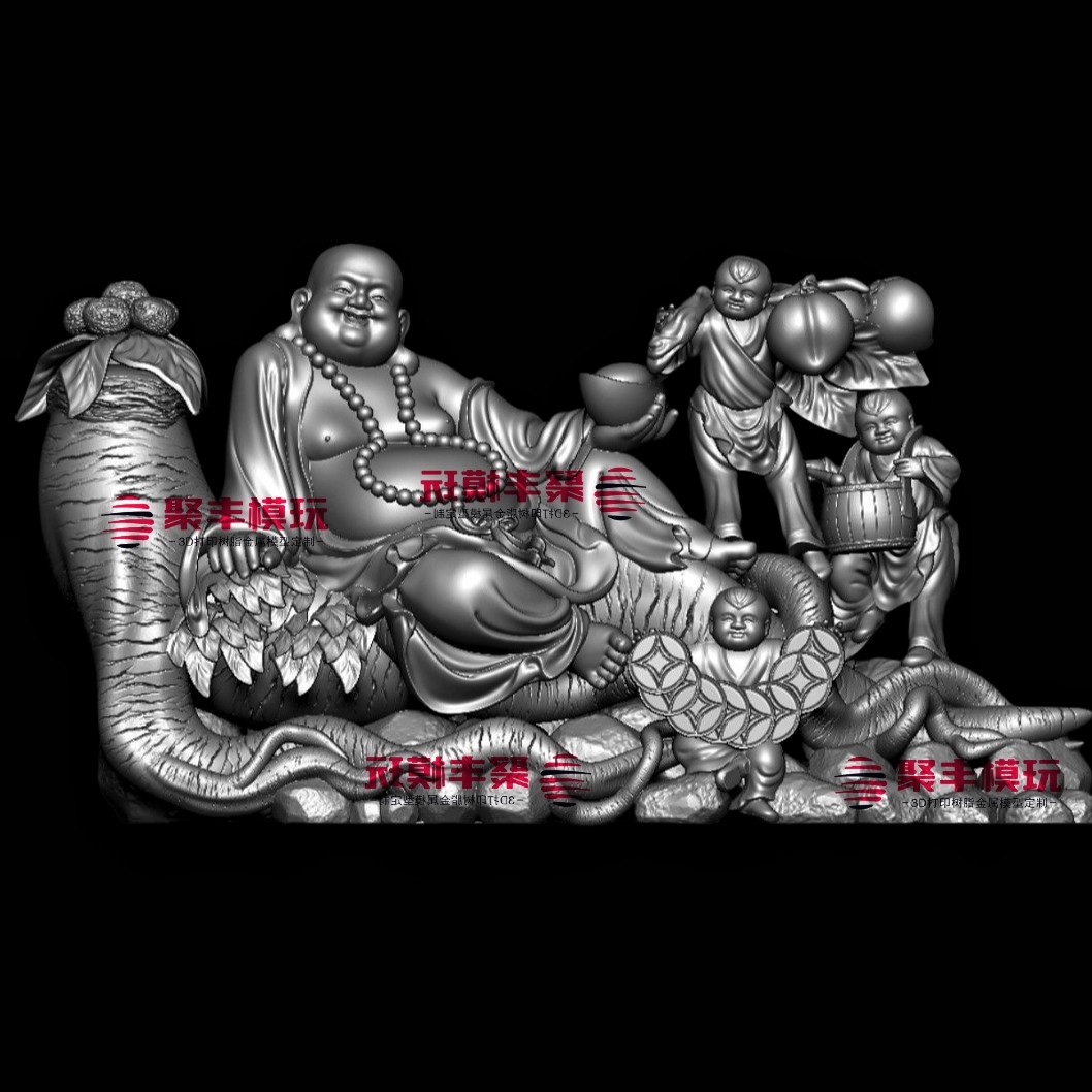 人参寿弥勒佛圆雕STL文件3D模型神佛菩萨造像三维图纸STL数据打印