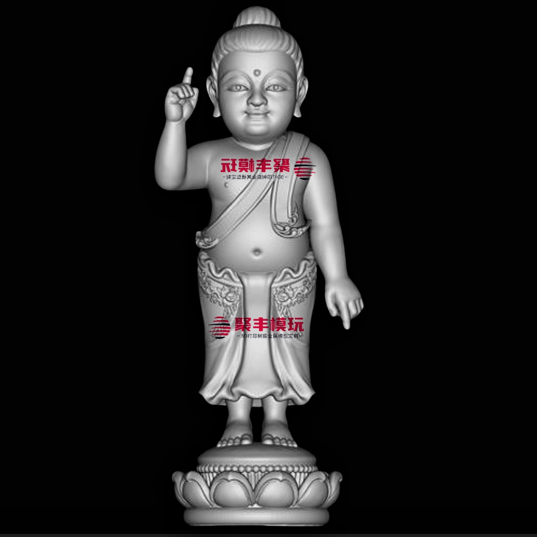 宝宝浴佛STL文件3D模型圆雕太子佛三维图纸STL数据机雕刻打印CNC