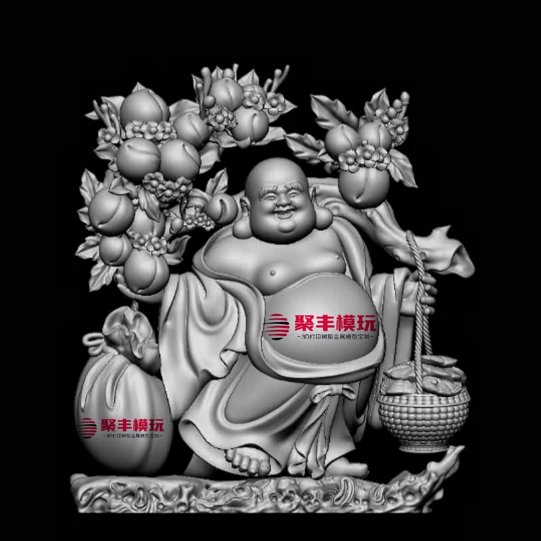 弥勒佛STL文件3D模型弥勒佛三维图纸STL数据机雕刻CNC四轴