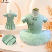 复古儿童舞蹈服民族风舞蹈练功服粉色练舞服薄款 女童芭蕾舞裙夏季