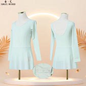 女长袖 秋冬季 新款 锦纶舞蹈练功服儿童跳舞芭蕾舞一体裙少儿形体服