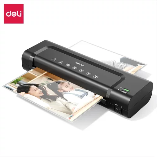 得力塑封机14375家用商用办公覆膜机相片照片A4纸小型智能过塑机