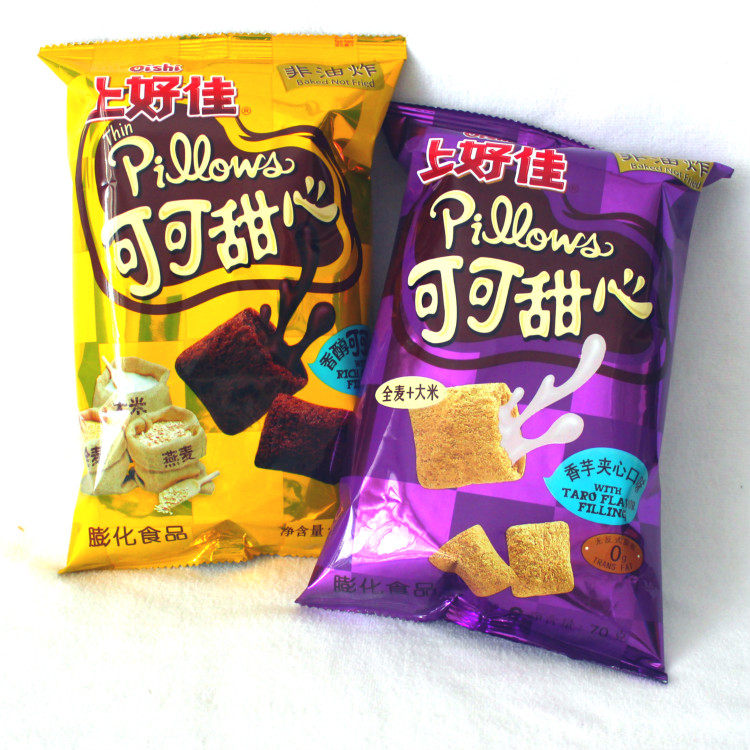 上好佳可可甜心巧克力夹心味70g 热卖零食非油炸膨化食品整箱