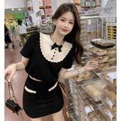 法式 辣妹包臀裙小个子穿搭一整套 搭配时尚 小香风连衣裙套装 女夏装