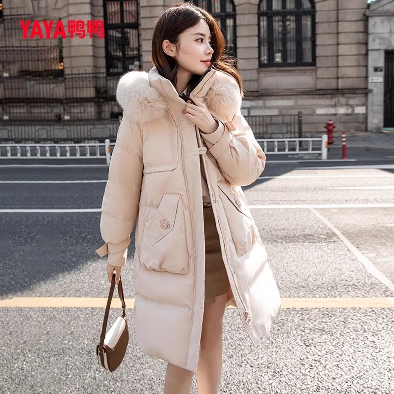 鸭鸭长过膝红色羽绒服女款冬季大毛领加厚时尚气质东北御寒外套女,女装/女士精品,羽绒服,淘宝优惠券,粉丝福利购,淘宝优惠卷