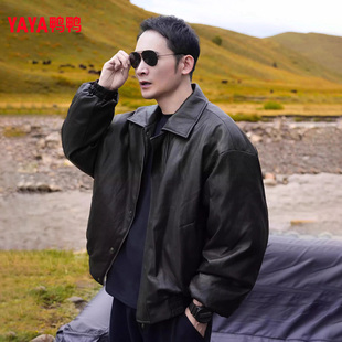 鸭鸭情侣款皮衣羽绒服2026新款时尚PU中性风帅气保暖防风保暖外套