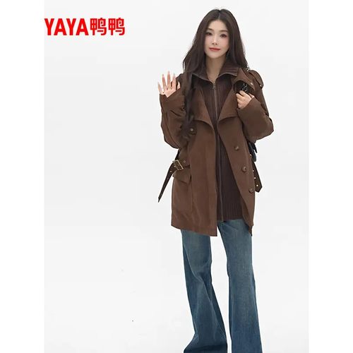 时尚复古拼接立领气质羽绒外套冬