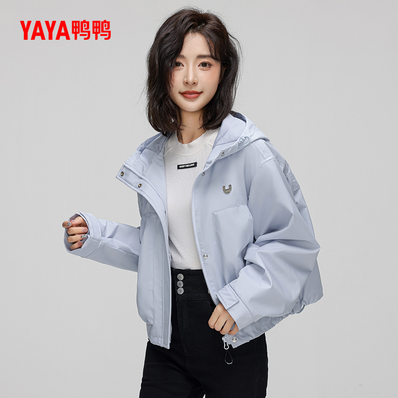 鸭鸭短款冲锋衣款外套休闲运动