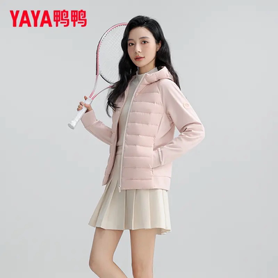 鸭鸭羽绒服短款户外运动连帽外套