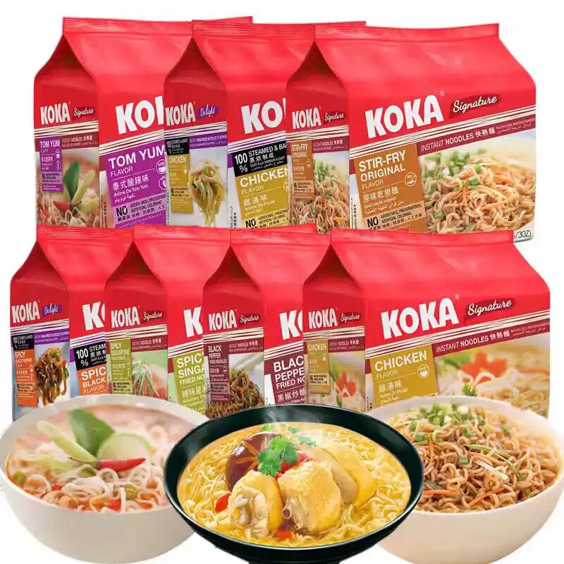 新加坡KOKA可口黑椒快熟炒面425g/袋装 鸡汤速食拉面方便面