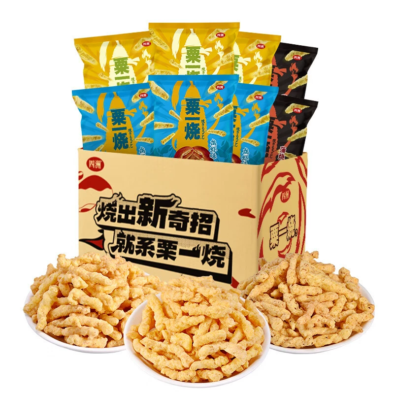 四洲粟一烧香脆粟米条烧烤味32g*30袋 整箱小吃零食膨化日式休闲