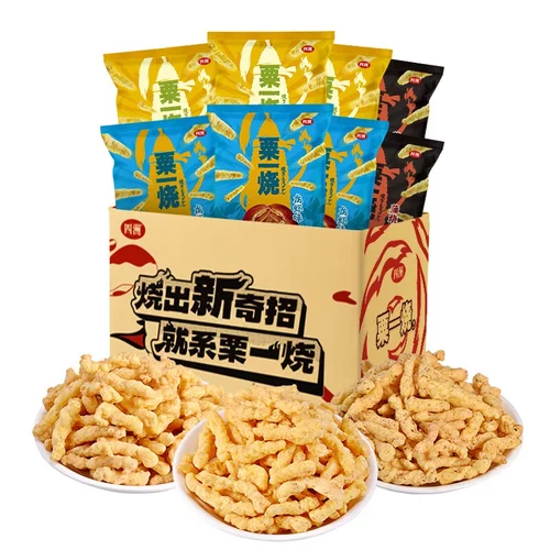 四洲粟一烧香脆粟米条烧烤味32g*30袋 整箱小吃零食膨化日式休闲