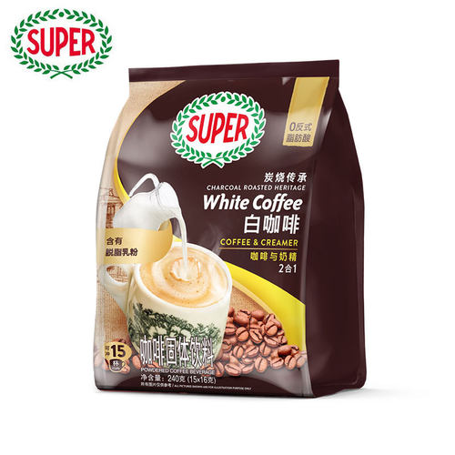 超级牌炭烧二合一白咖啡