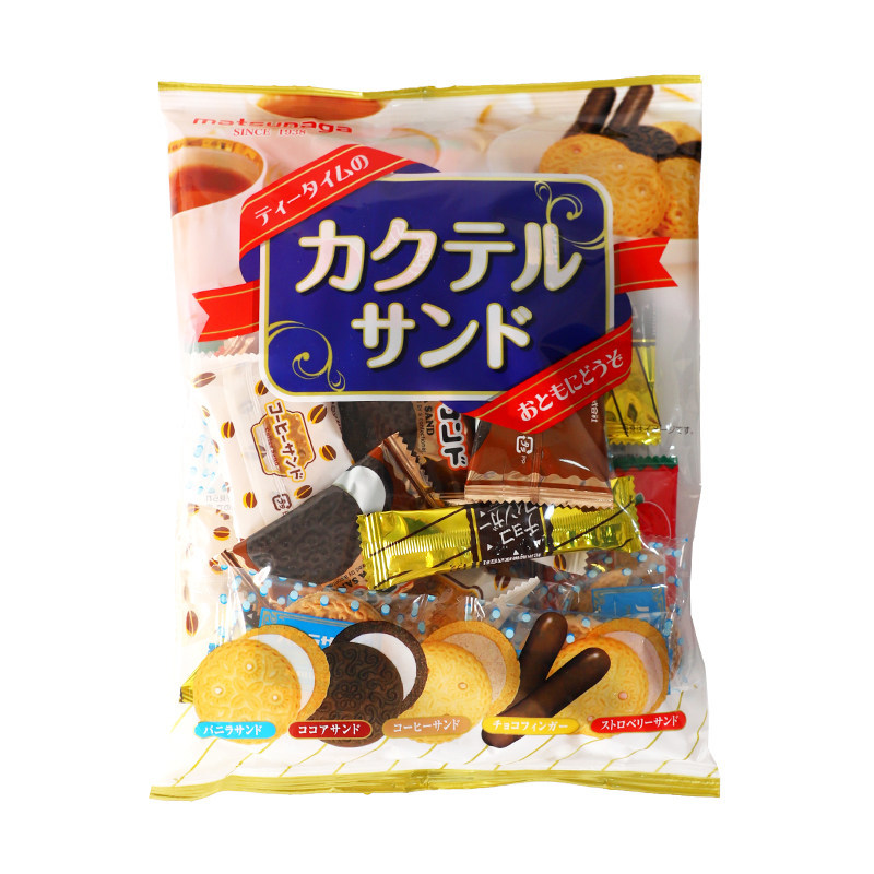 日本进口零食 松永红豆饼干休闲混装多味什锦夹心饼干matsunaga