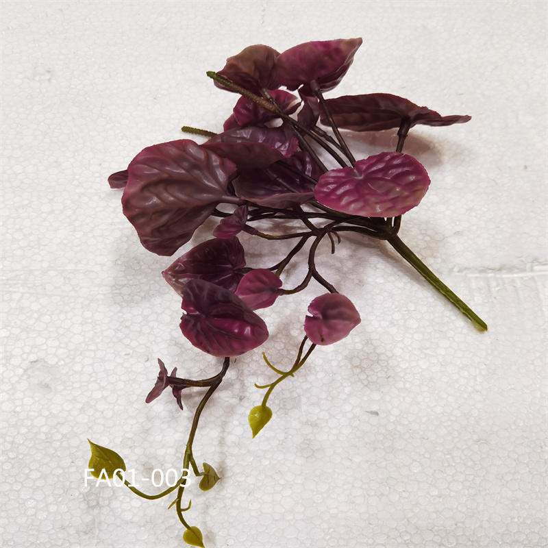 仿真迷你把束红色海棠叶绿萝小香叶芹菜叶薄荷叶室内插花装饰花材