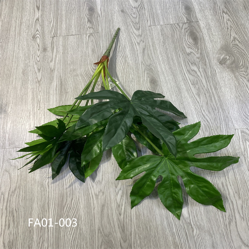 仿真绿植叶子把束八角金盆叶海芋叶观音叶龟背叶白锦龟背盆栽装饰
